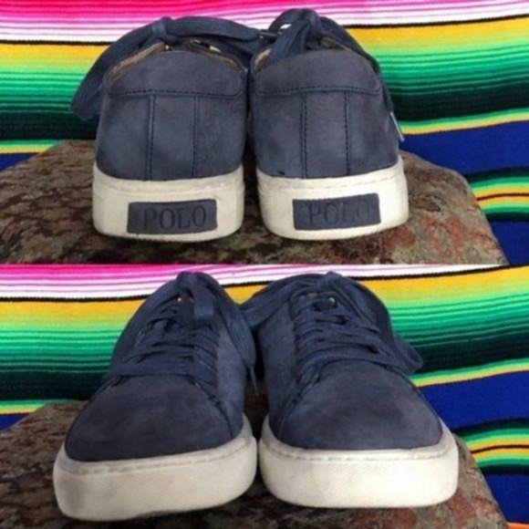 Polo Ralph Lauren Leather Blue Jermain Sneakers - Picture 6 of 8